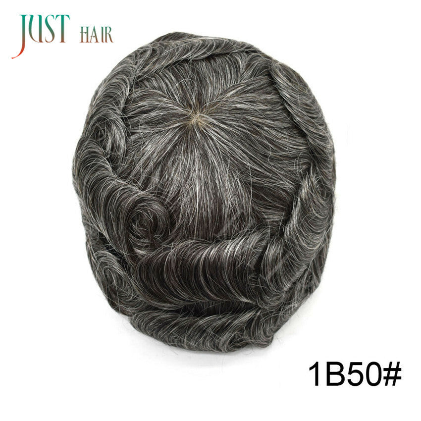 Men's Human Hair Toupee Replacement System - Ultra Thin Skin Hairpiece