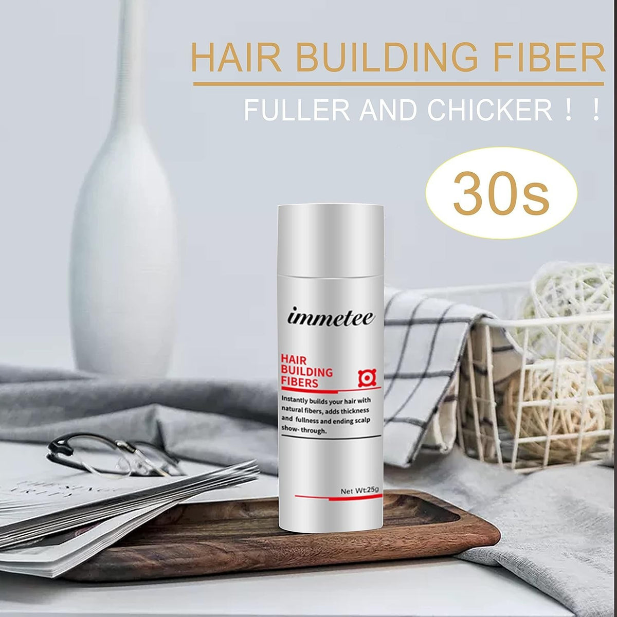 Hair Building Fibers Powder - Grey, 28g
