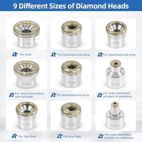 Dermabrasion Replacement Tips Set with 3 Wands and 20 Cotton Filters - Facial Skin Smoothing