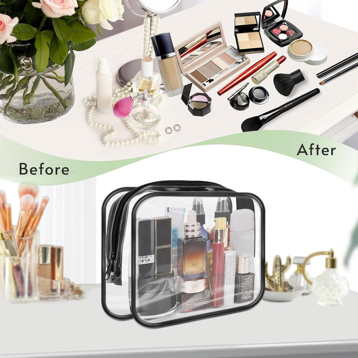 16 Pack Clear TSA Approved Travel Toiletry Bags Waterproof Organizer