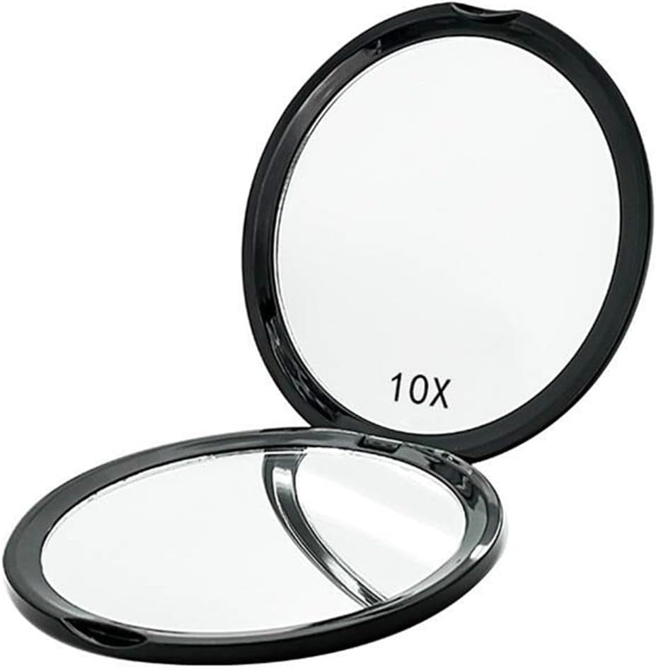 Magnifying Compact Mirror for Purse – 1X/10X Travel Folding Makeup Mirror