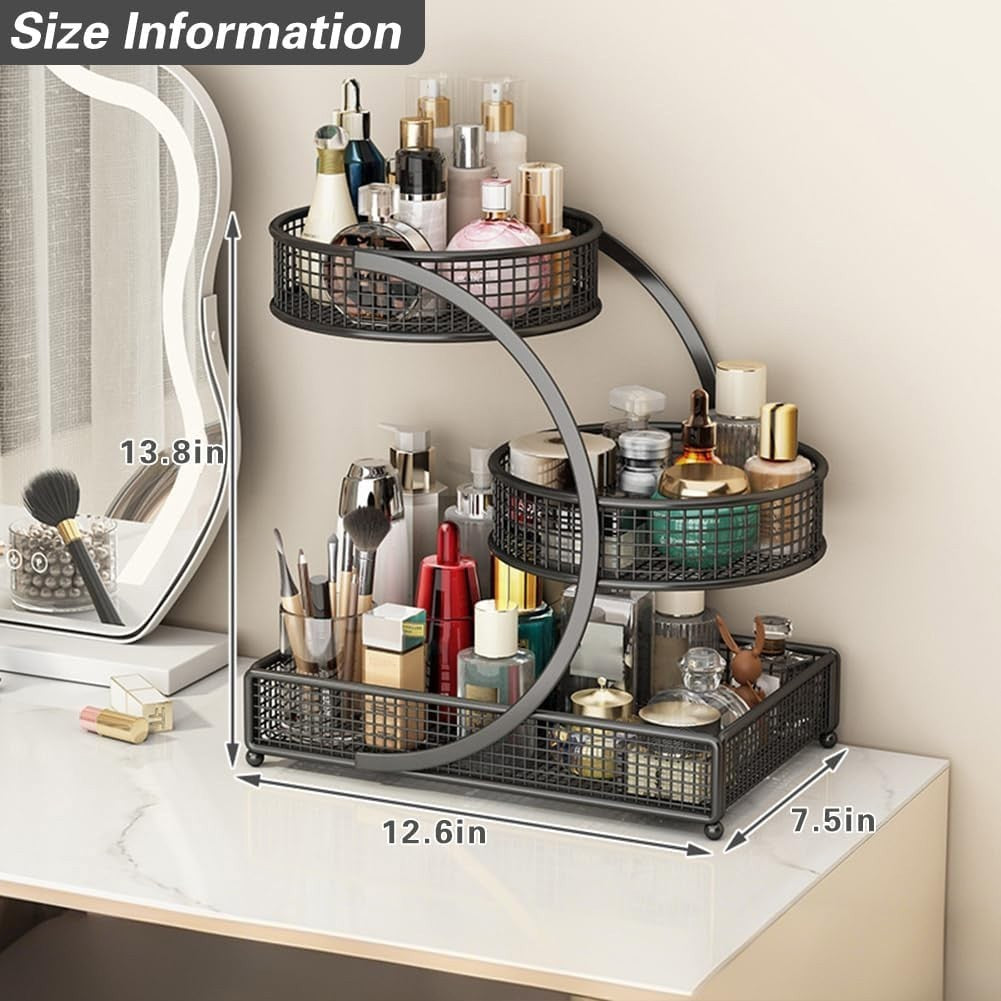 3-Tier Makeup and Perfume Organizer for Vanity, Skincare Storage Shelf