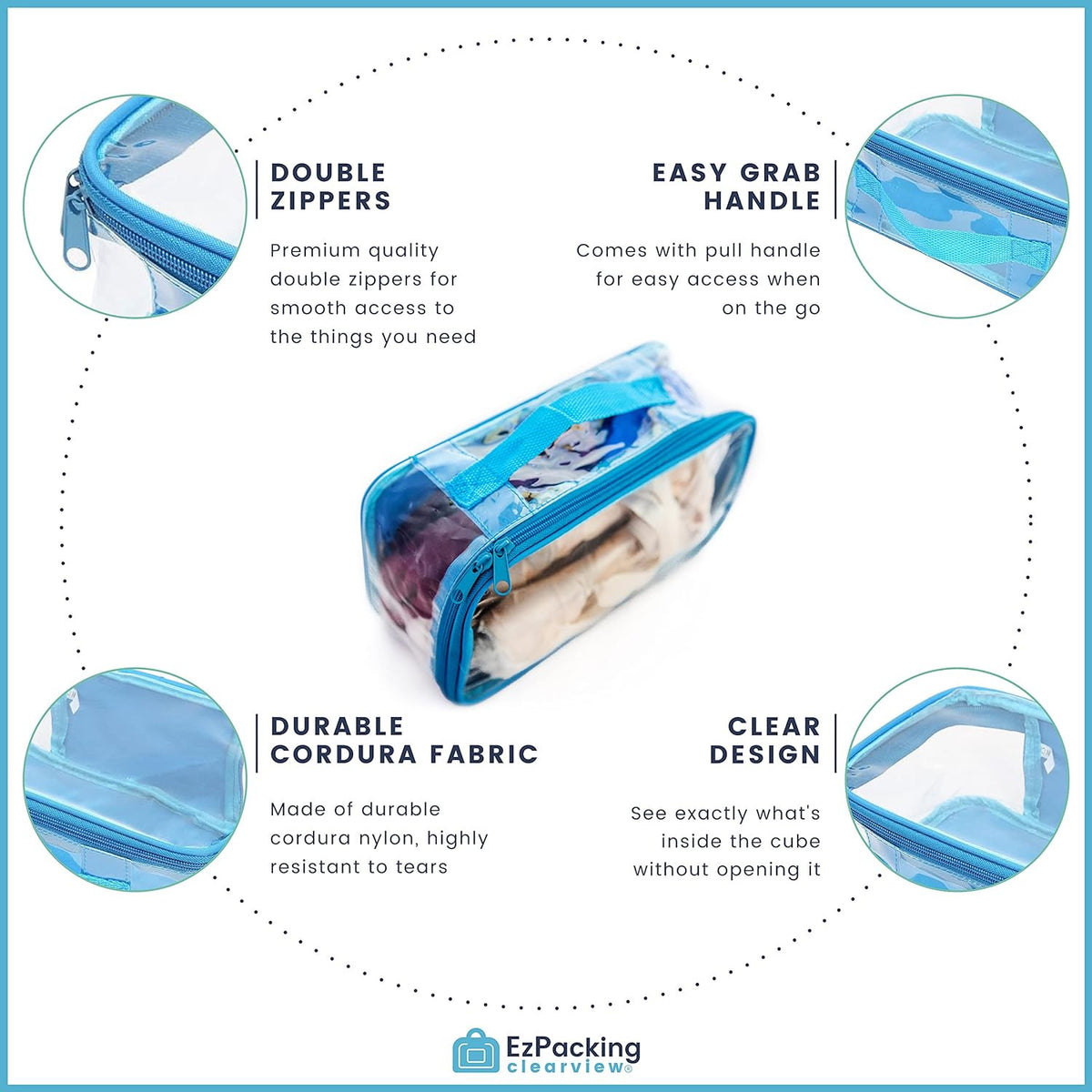 Clear Travel Packing Cube with Zipper - Lightweight PVC Organizer for Luggage