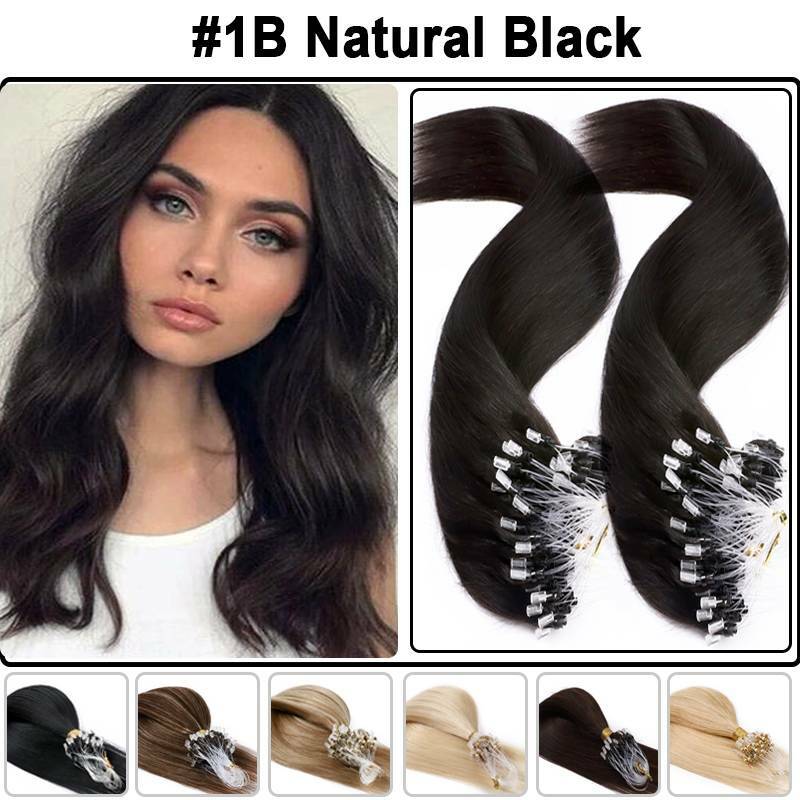 Micro Ring Hair Extensions 200G Human Remy Loop Bead Tip Hair Piece