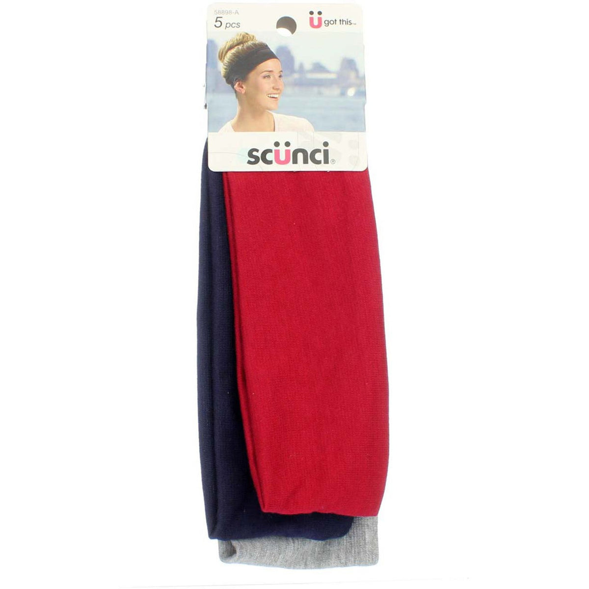 2 Pack Scunci Everyday & Active Headwraps, Assorted Colors, 5 Ct