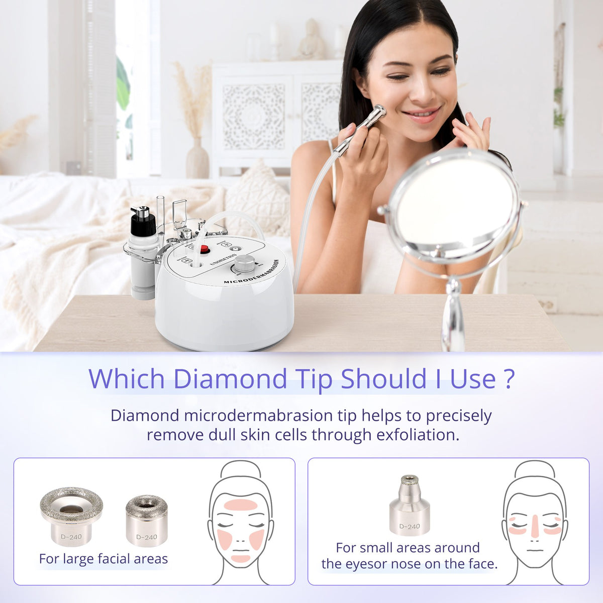 3-in-1 Mini Diamond Microdermabrasion Facial Peel Machine for Home Spa US