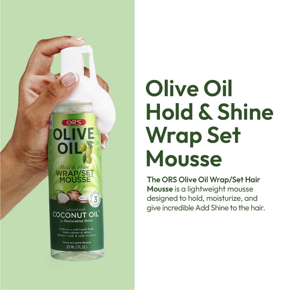 Olive Oil Hair Mousse for Shine & Hold - Nourishing Styling Foam 7oz