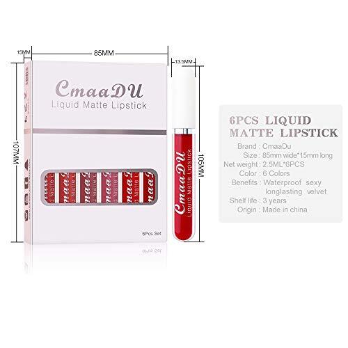 Long-Lasting Matte Lipstick Set with 6 Colors - Gift Pack, Natural Formula