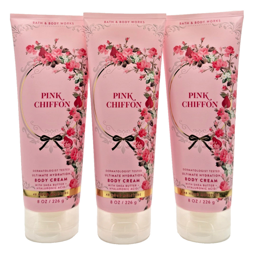 Pink Chiffon Hydrating Body Cream - 3 x 8 oz Tubes