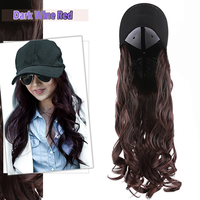 Adjustable Baseball Cap Wig with Hair Piece - Short Long Synthetic Hair