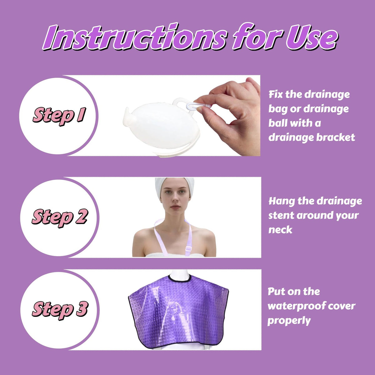 Waterproof Shower Cover for Shoulder Surgery & Mastectomy – Medium,