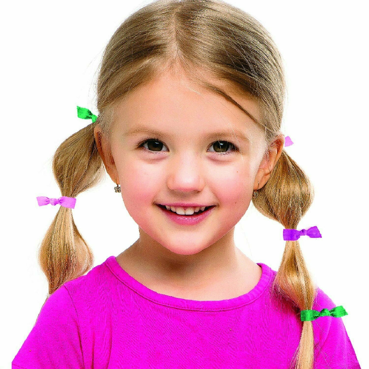 Rainbow Hair Ties No Damage or Creases Ribbon Stretchy Elastic 10