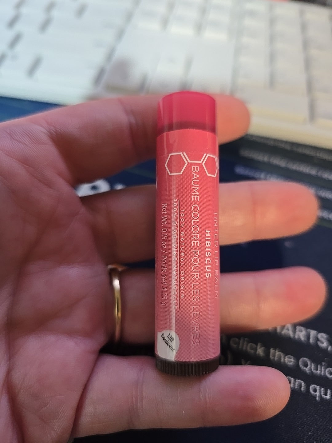 Natural Tinted Lip Balm with Hibiscus & Shea Butter - 0.15oz