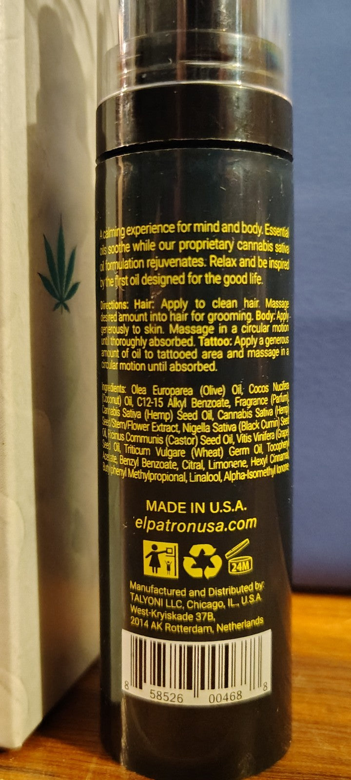 El Patron Hair, Body & Tattoo Oil 1oz - Nourishing Skin & Hair Treatment