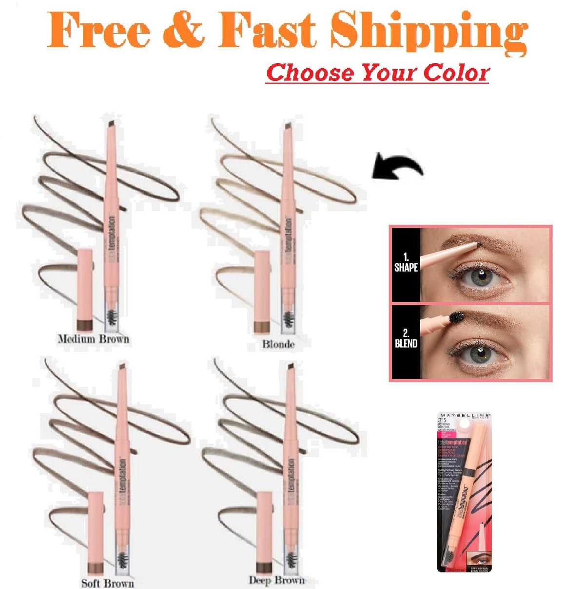 Eyebrow Definer Pencil for Natural & Precise Shaping - Multiple Colors