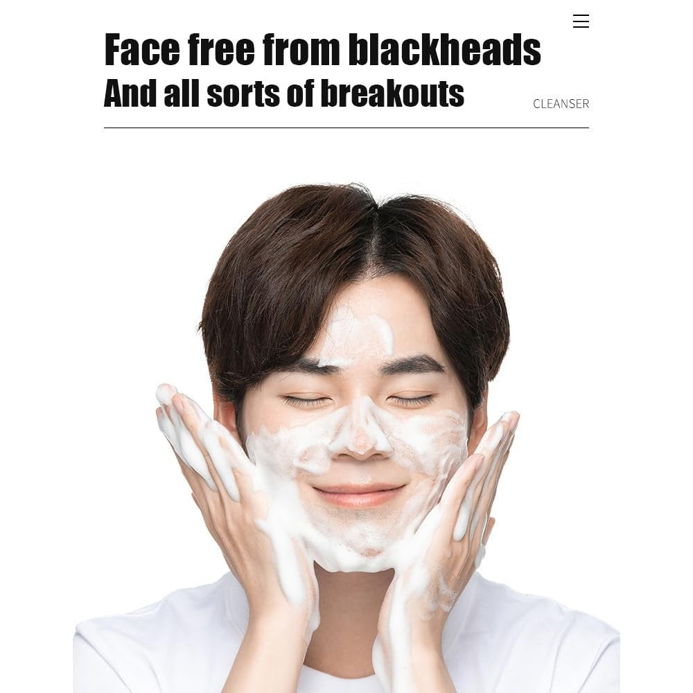Men's Volcanic Mud Facial Cleanser Foam for Oily & Acne-Prone Skin - 168g