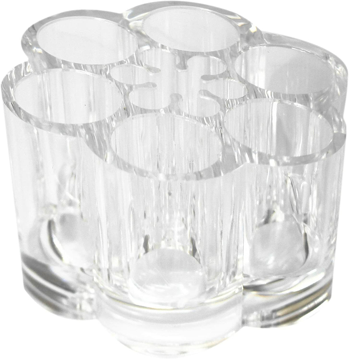 Acrylic Flower Makeup Brush Holder Organizer with 12 Slots, Clear Cosmetic Storage