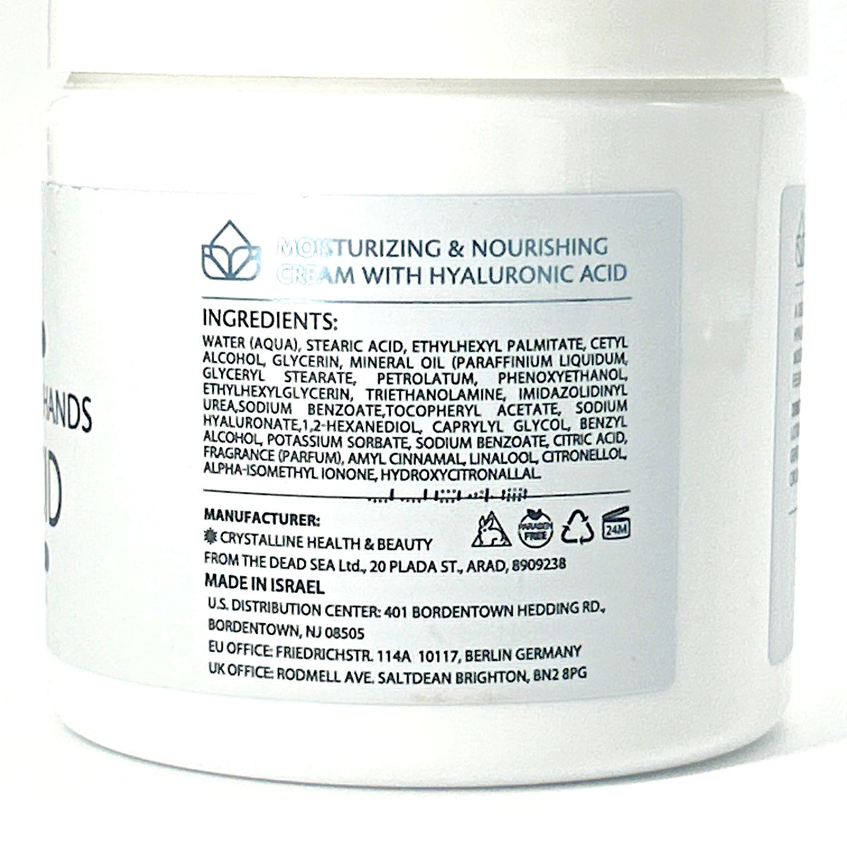 Hyaluronic Acid Anti-Aging Skin Care Cream - 16.9 oz Moisturizer for Face & Body