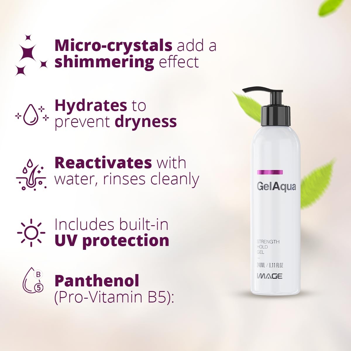 Hydrating Hair Gel with Medium Hold and Shine - 8.11 Fl Oz