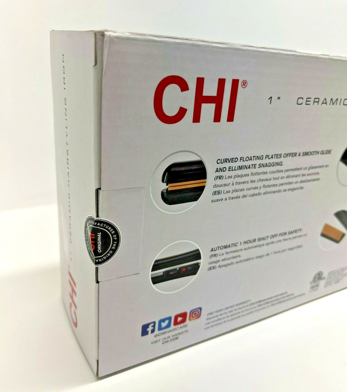 Ceramic Flat Iron Hair Straightener 1 Inch - Ionic Hair Styling Tool