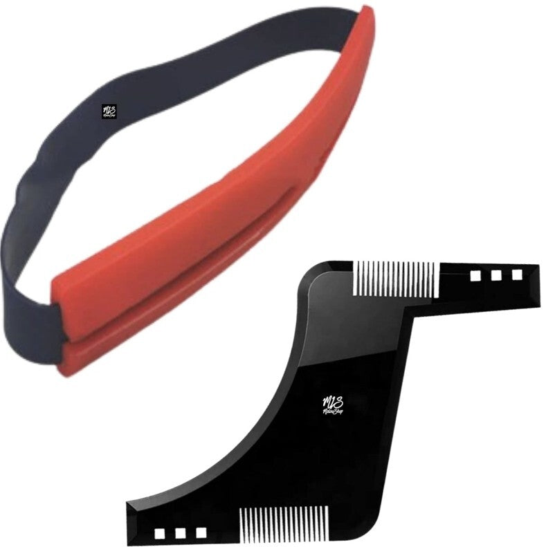 Beard Shaping Tool Set - Grooming & Neckline Trimmer for Mustache & Beard