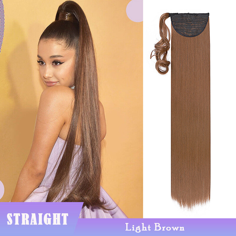Clip-In Ponytail Hair Extensions Thick Wavy Natural Look 24-32 Inch