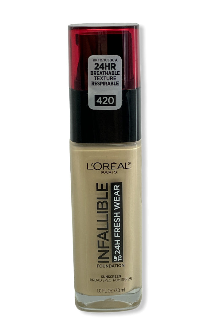 Long-Lasting Infallible Foundation SPF25 - 24 Hour Wear, Multiple Shades
