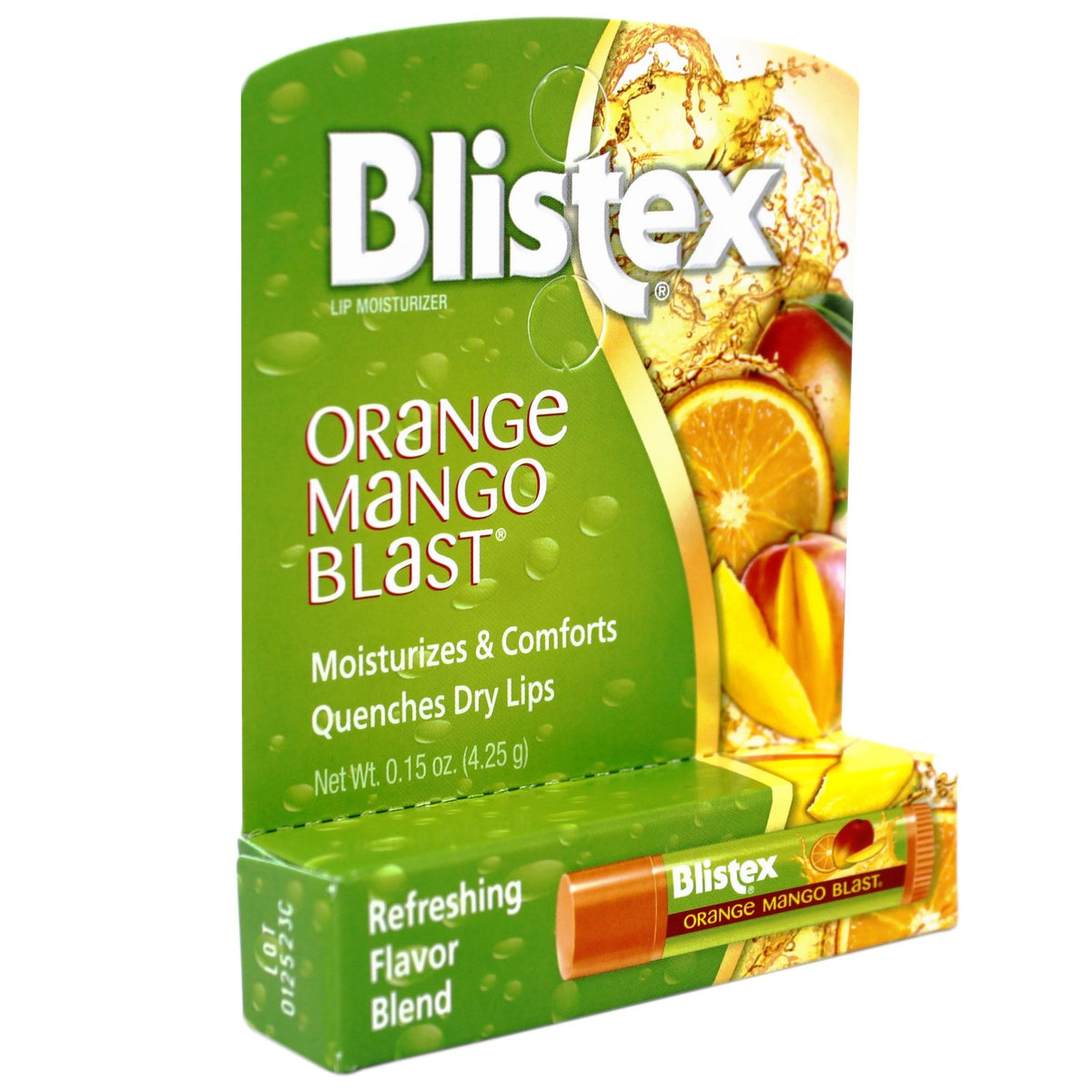 Moisturizing Lip Balm with Vitamins C & E - Tropical Orange Mango Flavor, 0.15 OZ, 2 Pack