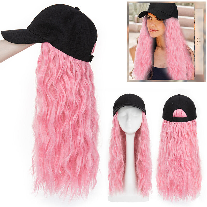 Adjustable Baseball Cap Wig with Hair Piece - Short Long Synthetic Hair