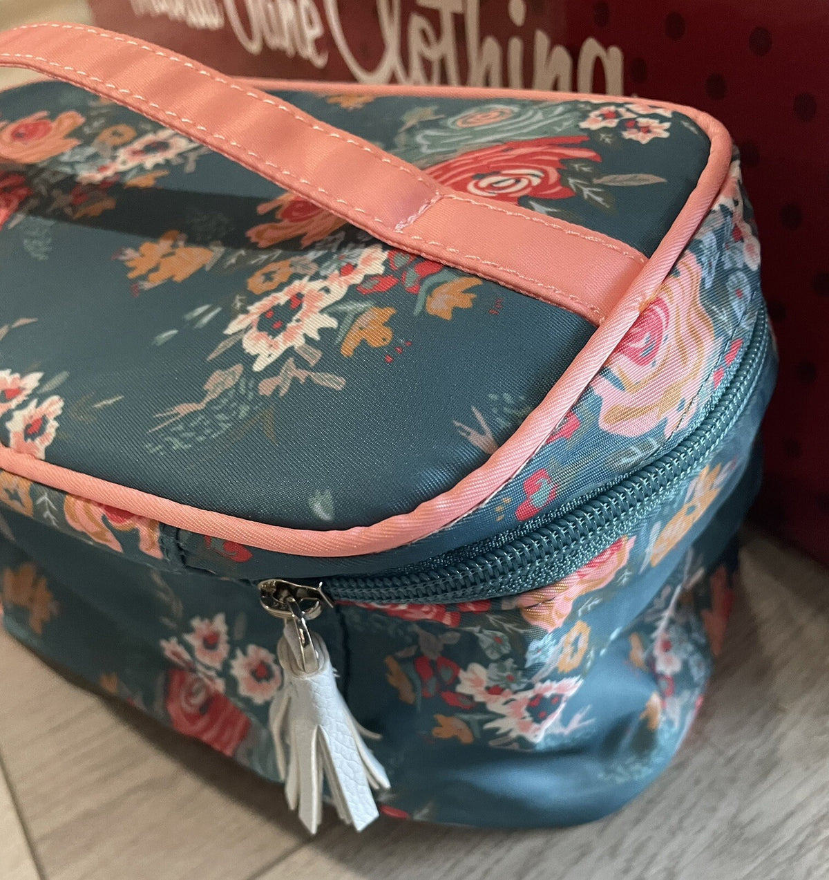 Matilda Jane Holiday Get Ready Train Case Cosmetic Bag with Inner Dividers