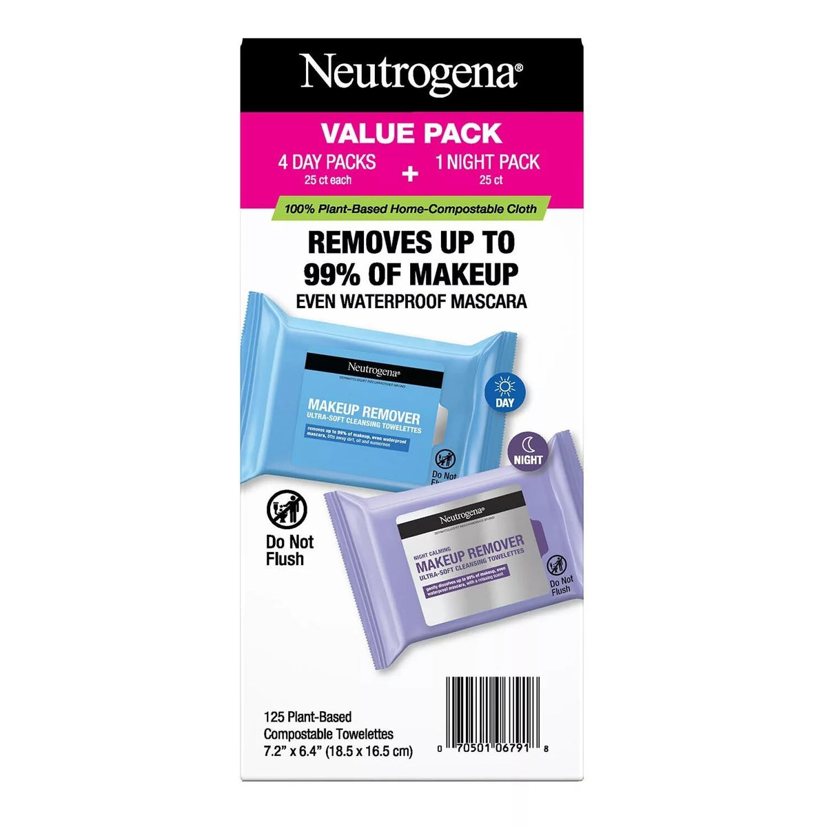 Neutrogena Makeup Remover & Night Calming Face Wipes 125 Count