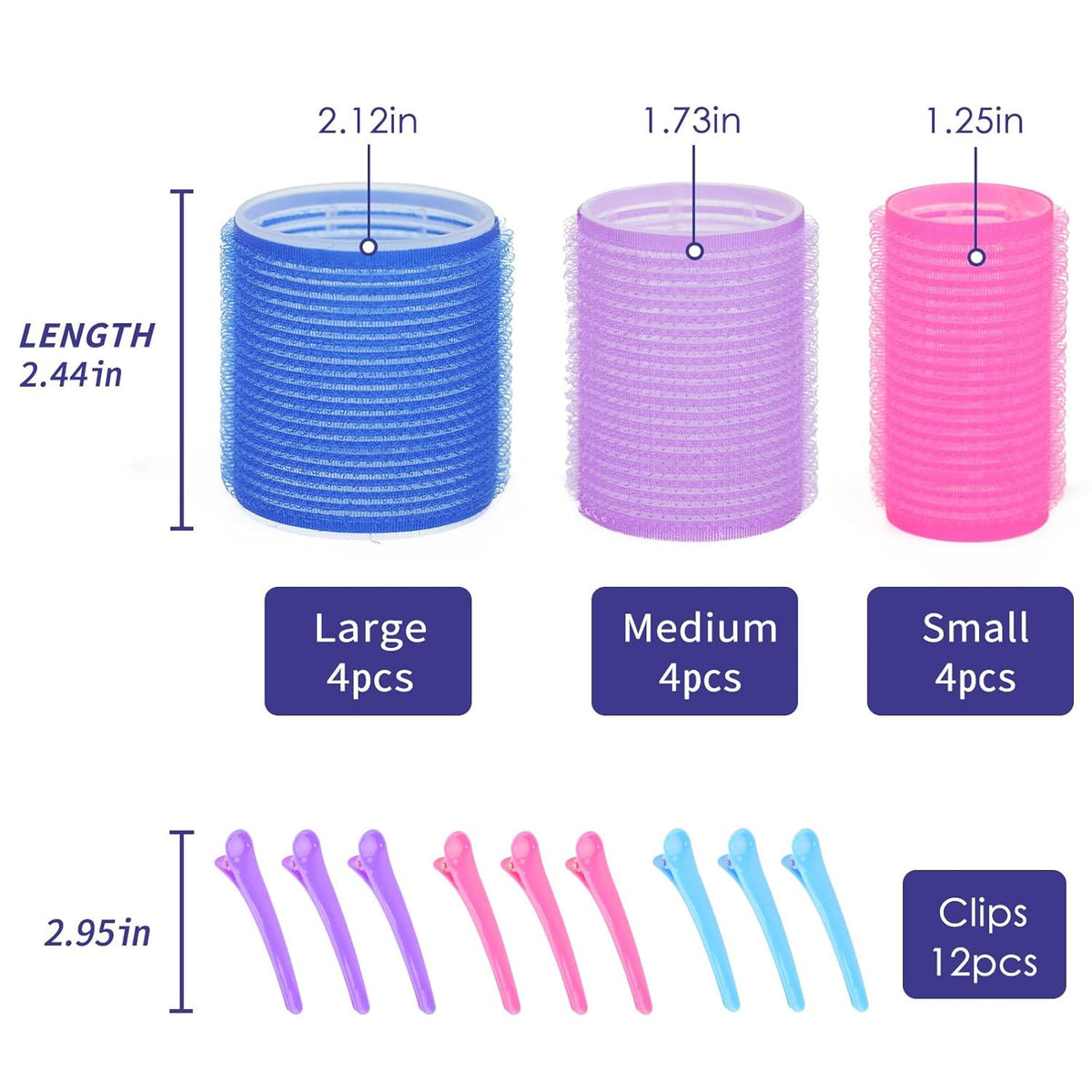 Self-Grip Hair Curlers Set - 21 Pieces for All Hair Types, Volume & Curling
