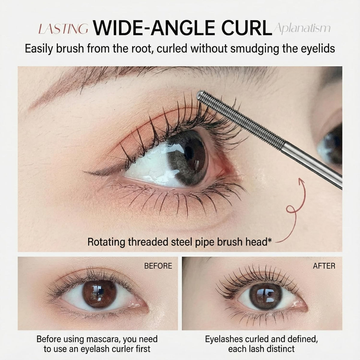 Magnetic Tubing Mascara Set - Waterproof 3D Metal Brush, Long-Lasting Volume