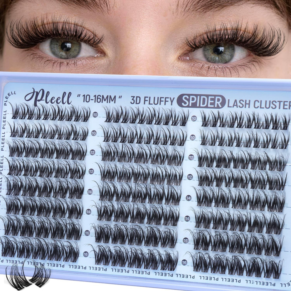 5D Wispy Lash Clusters D-Curl False Eyelashes Natural Look 10-16mm DIY Extensions