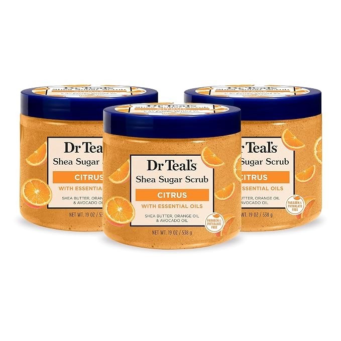Dr Teal's Shea Sugar Body Scrub Vitamin C Exfoliator 19oz - Lot of 3