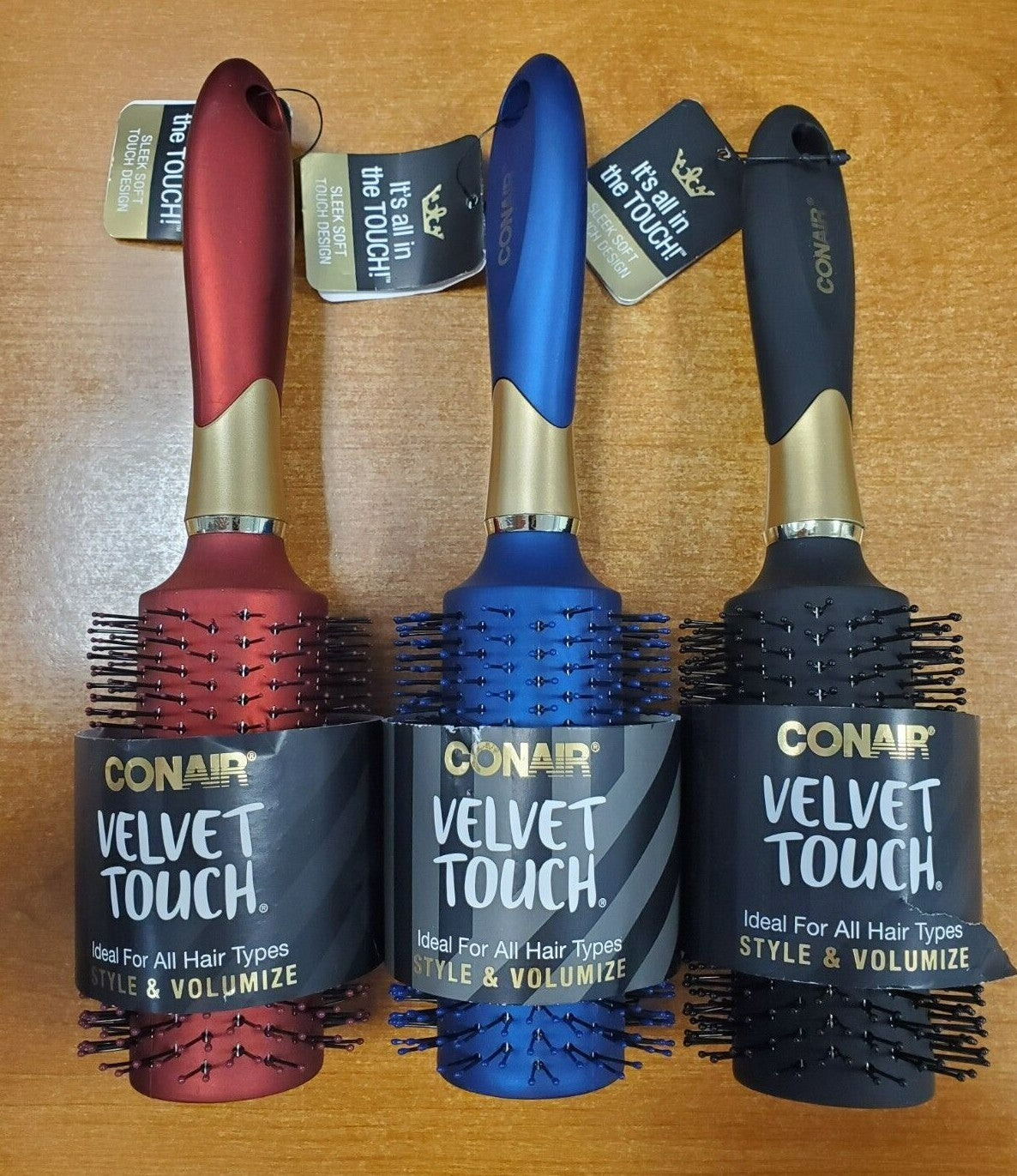 Conair Velvet Touch Style & Volumize Round Hair Brush Set - All Colors & Quantities