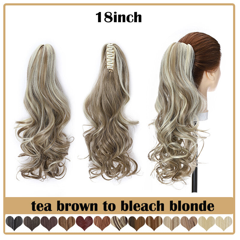 Extra Thick 12-Inch Clip-In Ponytail Hair Extension - Natural & Wavy