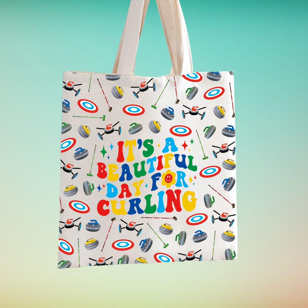 Sport Lover Tote Bag for Curling Fans Reusable Gift