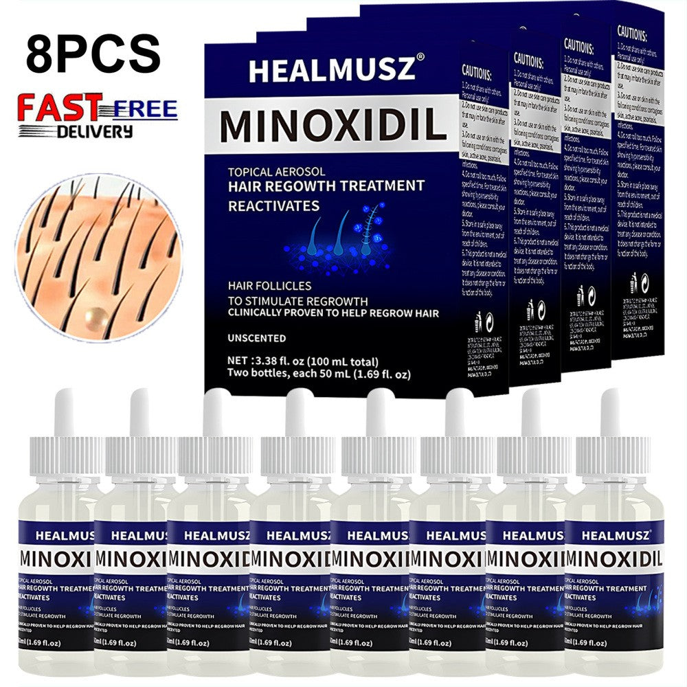 Minoxidil 5% Hair Regrowth Treatment, 8x50ml Dropper Bottles