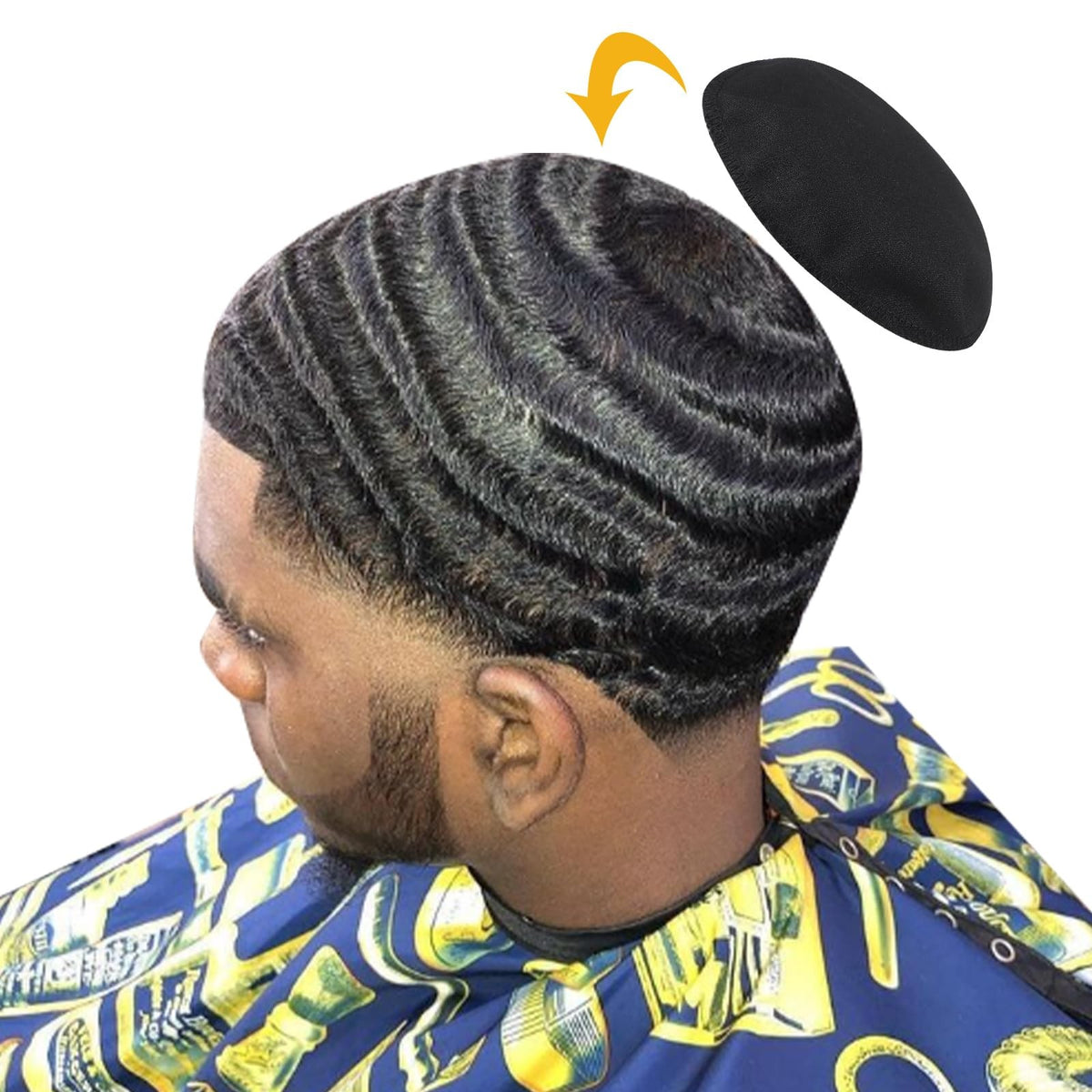 6 Pcs 4.5 Inch Crown Patch for Waves Laydown 360 Waver's Black, Blue,