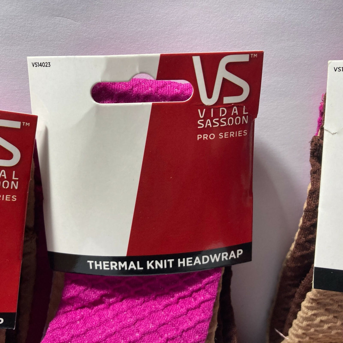 Vidal Sassoon Thermal Knit Headwrap Head Band (3) Packs of 3 Pink