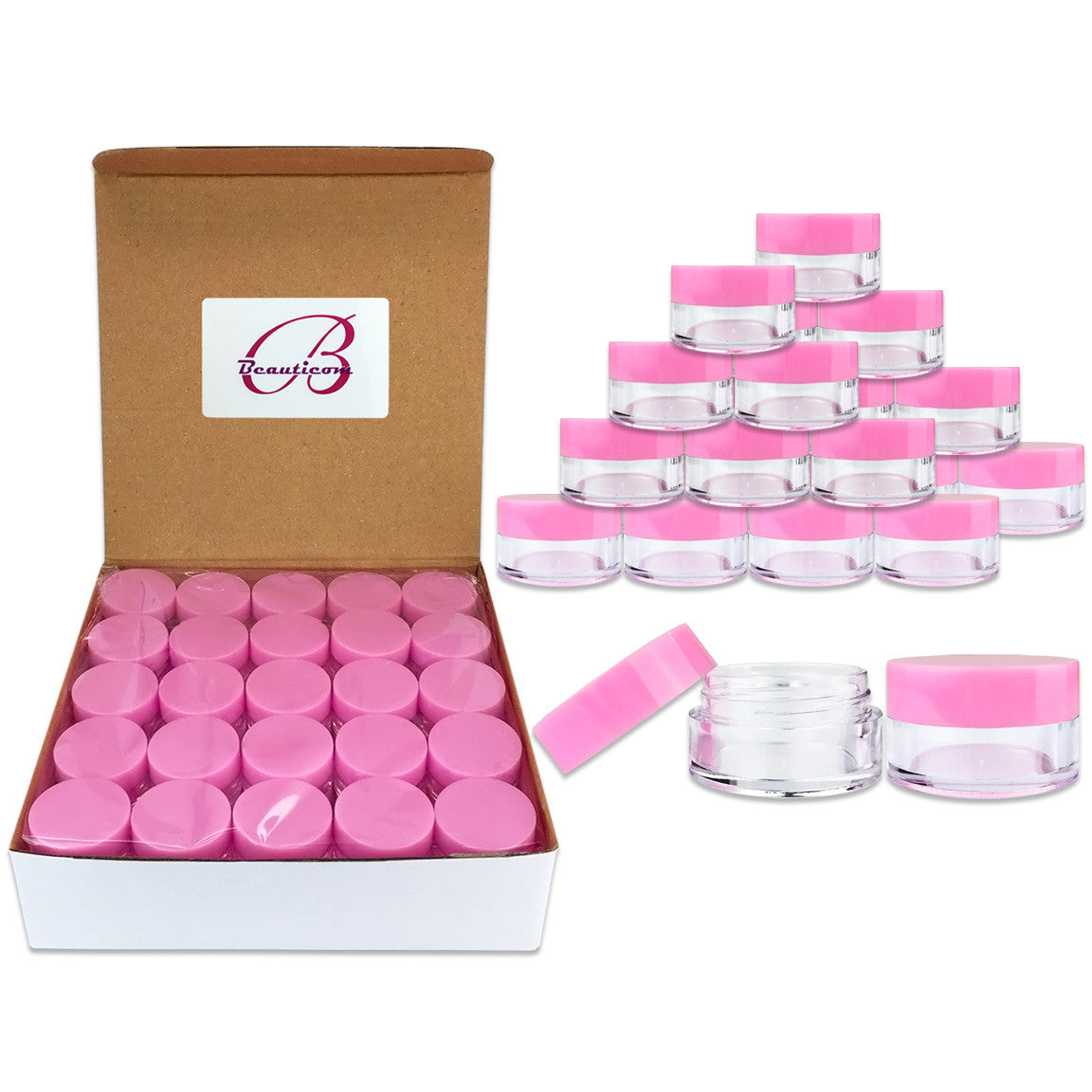 High Quality Acrylic Sample Jars Set - BPA Free, 5g/5ml, 50 Count