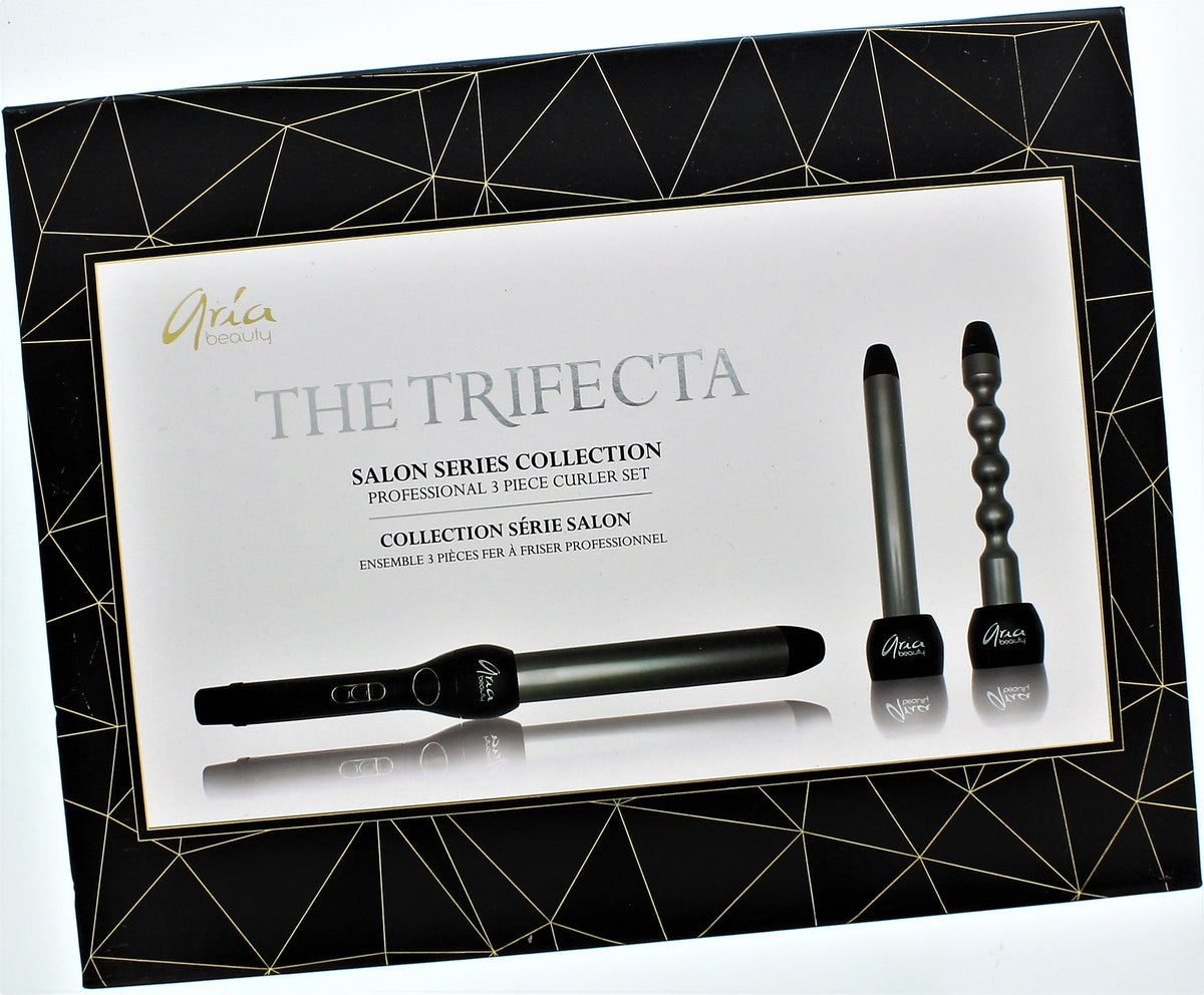 Ceramic Curling Iron Set with 3 Barrel Sizes - Adjustable Temperature & Swivel Cord