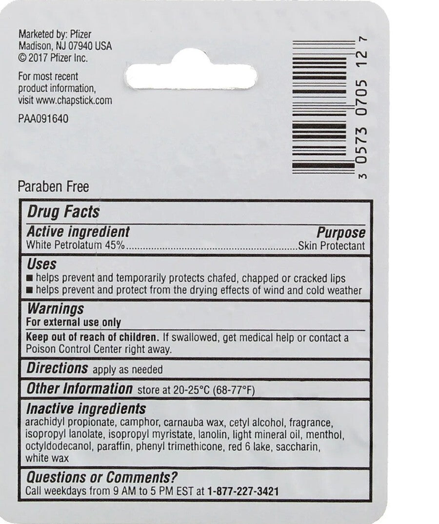 Chapstick Classic Cherry Lip Balm 0.15 oz - Moisturizing & Nourishing