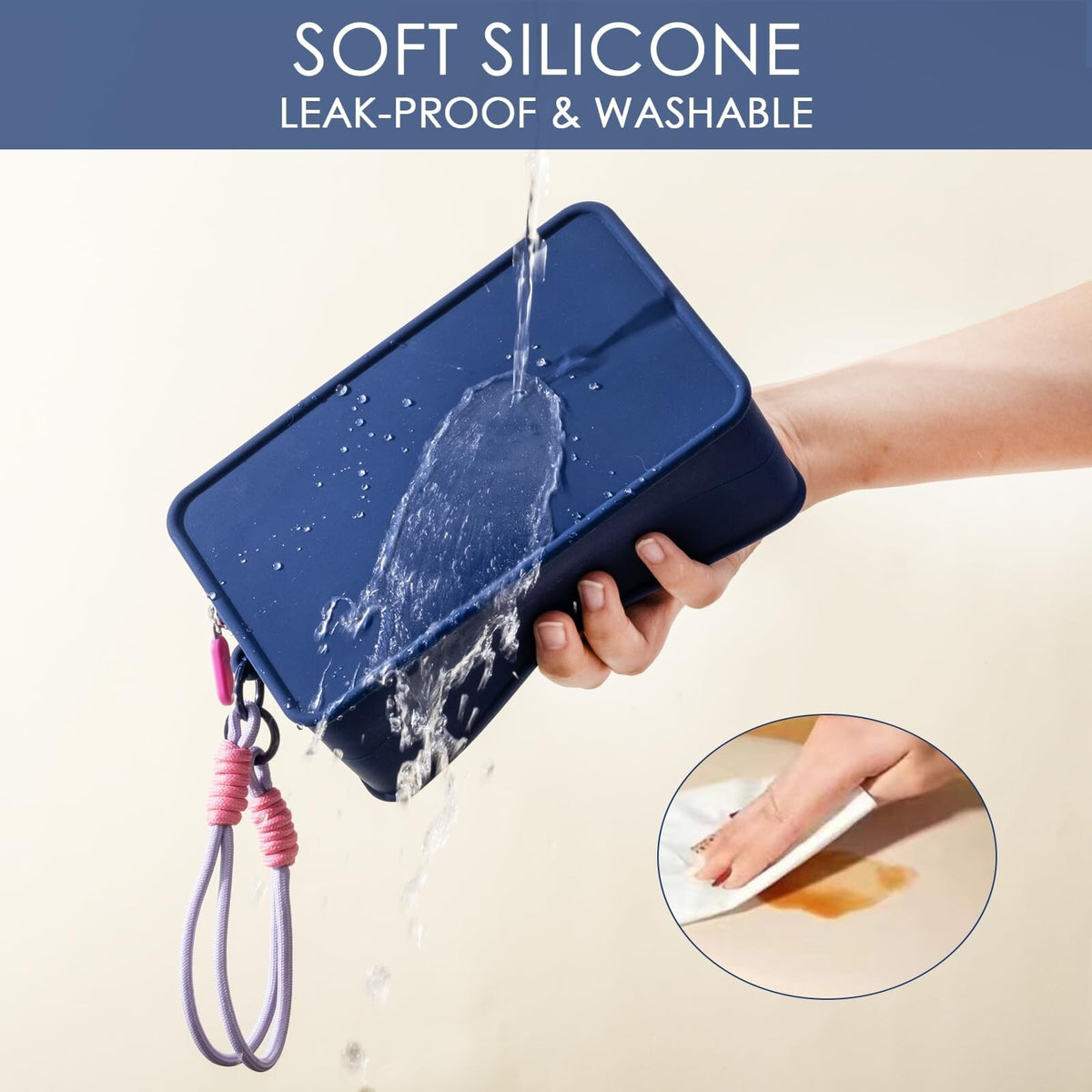 Large Silicone Travel Makeup Bag Waterproof Cosmetic Organizer