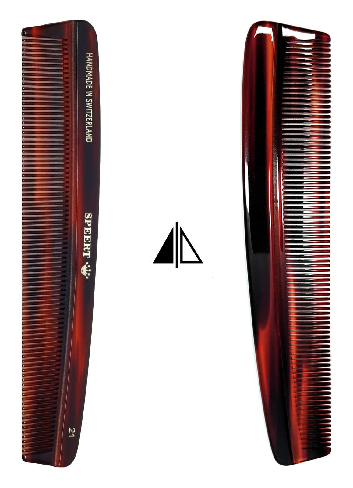 6-Inch Handmade Swiss Tortoise Shell Comb for Medium Hair - Brown