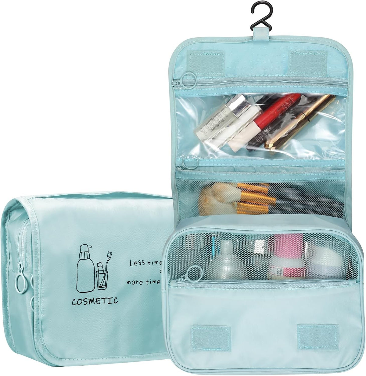 Large Capacity Hanging Toiletry Bag with Waterproof Compartments for Travel