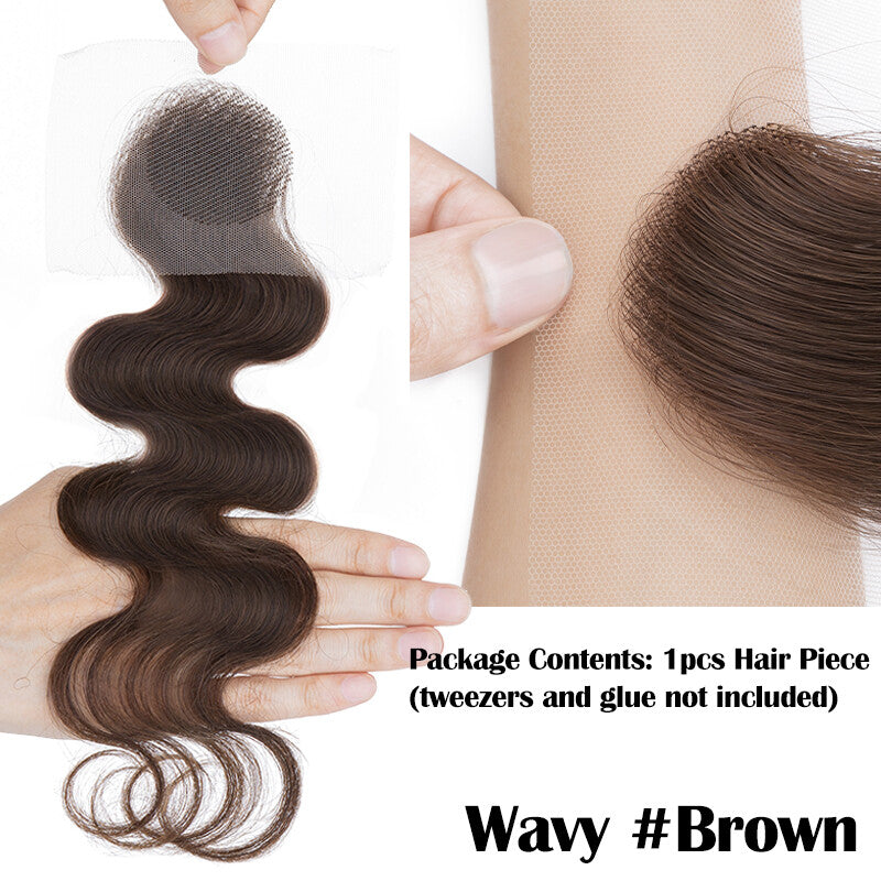 Invisible Hair Patch for Bald Spot Cover-Up - Virgin Human Hair, Full Lace