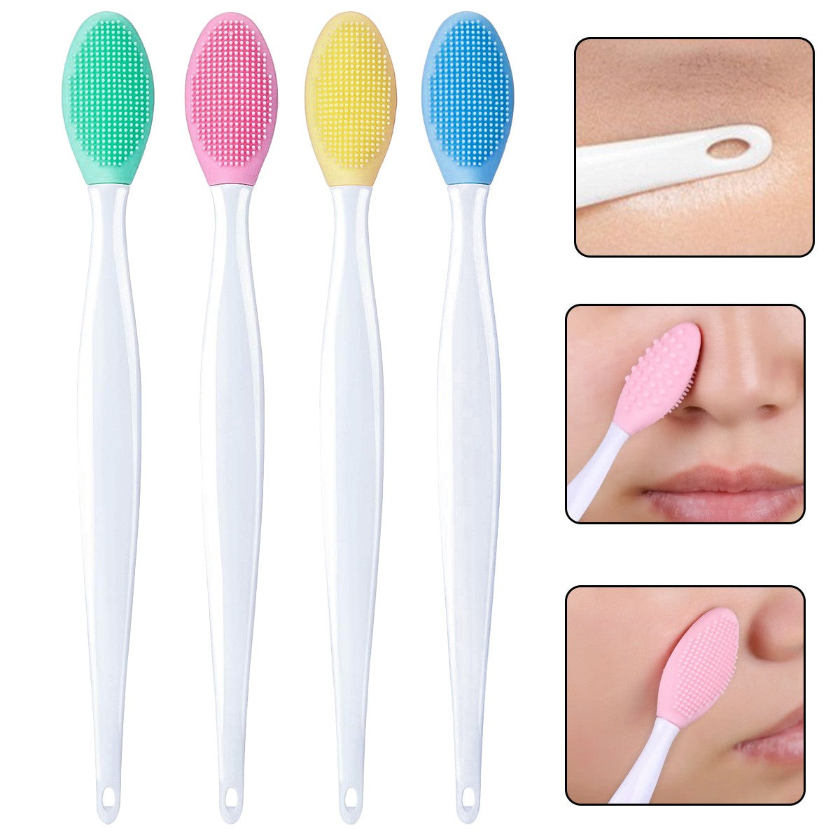 Lip Scrub Brush Set - Double-Sided Silicone Exfoliating Tool for Smooth Lips