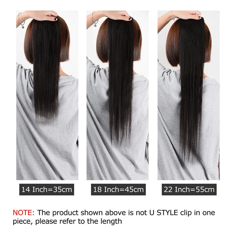 Remy Clip In Hair Extensions Full Head Thick One Piece - Blonde & Dark Colors